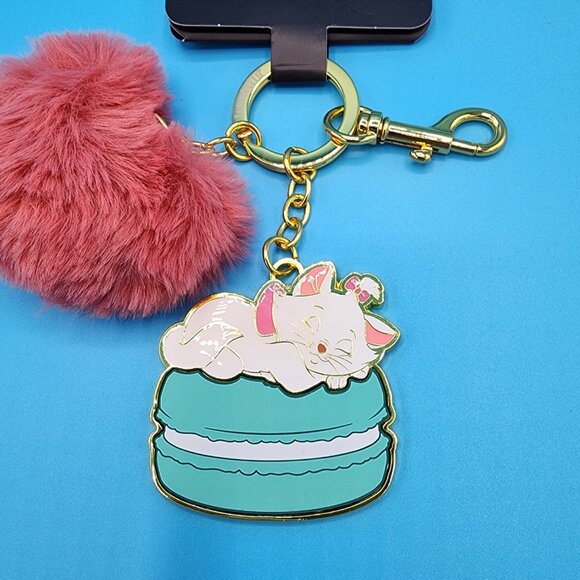 Loungefly Disney The Aristocats Marie Macaron Heart Pom Pom Multi Charm Keychain - Picture 2 of 10